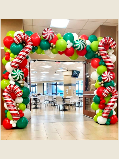 arco de globos navideño